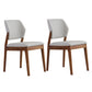 Upholstered Kitchen Side Chair Modern Style Open Back Armless Chair Light Gray 2 Piece Set Walnut Clearhalo 'Dining Chairs' 'Dining Tables & Seating' 'dining_chair' 'furn' 'furn_dining_chair' 'Furniture' 'Kitchen & Dining Furniture' 7143873