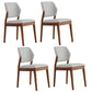 Upholstered Kitchen Side Chair Modern Style Open Back Armless Chair Light Gray 4 Piece Set Walnut Clearhalo 'Dining Chairs' 'Dining Tables & Seating' 'dining_chair' 'furn' 'furn_dining_chair' 'Furniture' 'Kitchen & Dining Furniture' 7143874