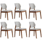 Upholstered Kitchen Side Chair Modern Style Open Back Armless Chair Light Gray 6 Piece Set Walnut Clearhalo 'Dining Chairs' 'Dining Tables & Seating' 'dining_chair' 'furn' 'furn_dining_chair' 'Furniture' 'Kitchen & Dining Furniture' 7143875