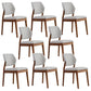 Upholstered Kitchen Side Chair Modern Style Open Back Armless Chair Light Gray 8 Piece Set Walnut Clearhalo 'Dining Chairs' 'Dining Tables & Seating' 'dining_chair' 'furn' 'furn_dining_chair' 'Furniture' 'Kitchen & Dining Furniture' 7143876