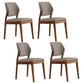 Upholstered Kitchen Side Chair Modern Style Open Back Armless Chair Khaki 4 Piece Set Walnut Clearhalo 'Dining Chairs' 'Dining Tables & Seating' 'dining_chair' 'furn' 'furn_dining_chair' 'Furniture' 'Kitchen & Dining Furniture' 7143882