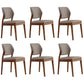 Upholstered Kitchen Side Chair Modern Style Open Back Armless Chair Khaki 6 Piece Set Walnut Clearhalo 'Dining Chairs' 'Dining Tables & Seating' 'dining_chair' 'furn' 'furn_dining_chair' 'Furniture' 'Kitchen & Dining Furniture' 7143883