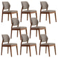 Upholstered Kitchen Side Chair Modern Style Open Back Armless Chair Khaki 8 Piece Set Walnut Clearhalo 'Dining Chairs' 'Dining Tables & Seating' 'dining_chair' 'furn' 'furn_dining_chair' 'Furniture' 'Kitchen & Dining Furniture' 7143884