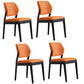 Upholstered Kitchen Side Chair Modern Style Open Back Armless Chair Orange Red 4 Piece Set Black Clearhalo 'Dining Chairs' 'Dining Tables & Seating' 'dining_chair' 'furn' 'furn_dining_chair' 'Furniture' 'Kitchen & Dining Furniture' 7143886