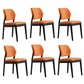 Upholstered Kitchen Side Chair Modern Style Open Back Armless Chair Orange Red 6 Piece Set Black Clearhalo 'Dining Chairs' 'Dining Tables & Seating' 'dining_chair' 'furn' 'furn_dining_chair' 'Furniture' 'Kitchen & Dining Furniture' 7143887
