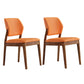 Upholstered Kitchen Side Chair Modern Style Open Back Armless Chair Orange Red 2 Piece Set Walnut Clearhalo 'Dining Chairs' 'Dining Tables & Seating' 'dining_chair' 'furn' 'furn_dining_chair' 'Furniture' 'Kitchen & Dining Furniture' 7143889