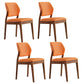 Upholstered Kitchen Side Chair Modern Style Open Back Armless Chair Orange Red 4 Piece Set Walnut Clearhalo 'Dining Chairs' 'Dining Tables & Seating' 'dining_chair' 'furn' 'furn_dining_chair' 'Furniture' 'Kitchen & Dining Furniture' 7143890