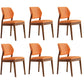 Upholstered Kitchen Side Chair Modern Style Open Back Armless Chair Orange Red 6 Piece Set Walnut Clearhalo 'Dining Chairs' 'Dining Tables & Seating' 'dining_chair' 'furn' 'furn_dining_chair' 'Furniture' 'Kitchen & Dining Furniture' 7143891