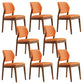 Upholstered Kitchen Side Chair Modern Style Open Back Armless Chair Orange Red 8 Piece Set Walnut Clearhalo 'Dining Chairs' 'Dining Tables & Seating' 'dining_chair' 'furn' 'furn_dining_chair' 'Furniture' 'Kitchen & Dining Furniture' 7143892