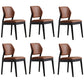 Upholstered Kitchen Side Chair Modern Style Open Back Armless Chair Dark Coffee 6 Piece Set Black Clearhalo 'Dining Chairs' 'Dining Tables & Seating' 'dining_chair' 'furn' 'furn_dining_chair' 'Furniture' 'Kitchen & Dining Furniture' 7143895