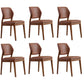 Upholstered Kitchen Side Chair Modern Style Open Back Armless Chair Dark Coffee 6 Piece Set Walnut Clearhalo 'Dining Chairs' 'Dining Tables & Seating' 'dining_chair' 'furn' 'furn_dining_chair' 'Furniture' 'Kitchen & Dining Furniture' 7143899