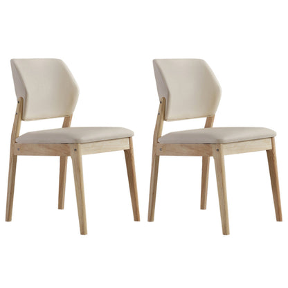 Upholstered Kitchen Side Chair Modern Style Open Back Armless Chair Beige 2 Piece Set Natural Wood Clearhalo 'Dining Chairs' 'Dining Tables & Seating' 'dining_chair' 'furn' 'furn_dining_chair' 'Furniture' 'Kitchen & Dining Furniture' 7143905