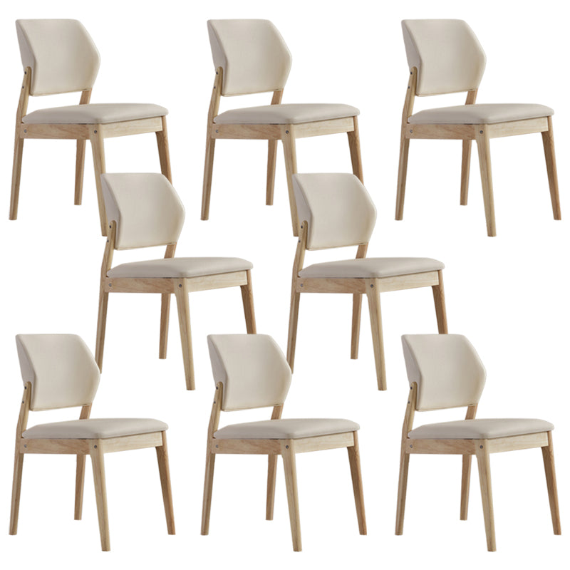 Upholstered Kitchen Side Chair Modern Style Open Back Armless Chair Beige 8 Piece Set Natural Wood Clearhalo 'Dining Chairs' 'Dining Tables & Seating' 'dining_chair' 'furn' 'furn_dining_chair' 'Furniture' 'Kitchen & Dining Furniture' 7143908