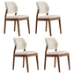 Upholstered Kitchen Side Chair Modern Style Open Back Armless Chair Beige 4 Piece Set Walnut Clearhalo 'Dining Chairs' 'Dining Tables & Seating' 'dining_chair' 'furn' 'furn_dining_chair' 'Furniture' 'Kitchen & Dining Furniture' 7143910