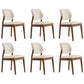 Upholstered Kitchen Side Chair Modern Style Open Back Armless Chair Beige 6 Piece Set Walnut Clearhalo 'Dining Chairs' 'Dining Tables & Seating' 'dining_chair' 'furn' 'furn_dining_chair' 'Furniture' 'Kitchen & Dining Furniture' 7143911