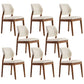 Upholstered Kitchen Side Chair Modern Style Open Back Armless Chair Beige 8 Piece Set Walnut Clearhalo 'Dining Chairs' 'Dining Tables & Seating' 'dining_chair' 'furn' 'furn_dining_chair' 'Furniture' 'Kitchen & Dining Furniture' 7143912