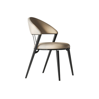Upholstered Side Chair Nordic Style Open Back Armless Chair in Grey 1 Piece Black Clearhalo 'Dining Chairs' 'Dining Tables & Seating' 'dining_chair' 'furn' 'furn_dining_chair' 'Furniture' 'Kitchen & Dining Furniture' 7143959