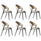 Upholstered Side Chair Nordic Style Open Back Armless Chair in Grey 6 Piece Set Black Clearhalo 'Dining Chairs' 'Dining Tables & Seating' 'dining_chair' 'furn' 'furn_dining_chair' 'Furniture' 'Kitchen & Dining Furniture' 7143965