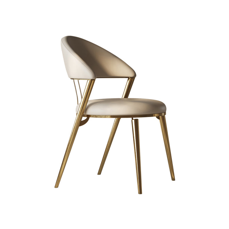 Upholstered Side Chair Nordic Style Open Back Armless Chair in Grey Clearhalo 'Dining Chairs' 'Dining Tables & Seating' 'dining_chair' 'furn' 'furn_dining_chair' 'Furniture' 'Kitchen & Dining Furniture' 7143966