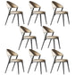 Upholstered Side Chair Nordic Style Open Back Armless Chair in Grey 8 Piece Set Black Clearhalo 'Dining Chairs' 'Dining Tables & Seating' 'dining_chair' 'furn' 'furn_dining_chair' 'Furniture' 'Kitchen & Dining Furniture' 7143967