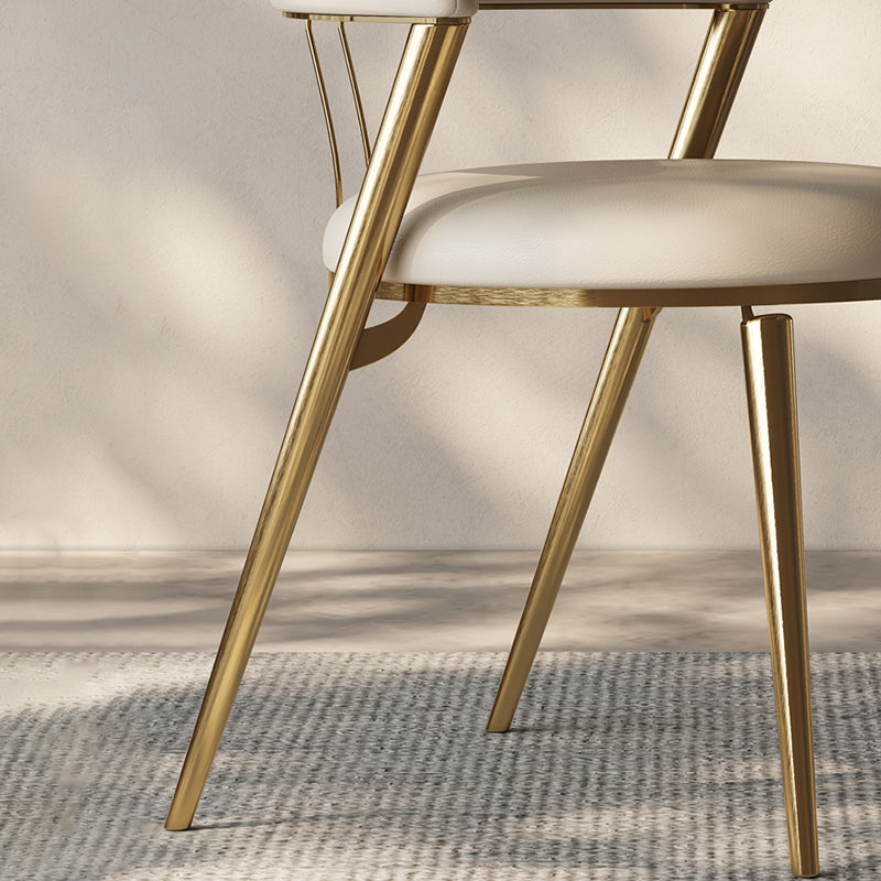 Upholstered Side Chair Nordic Style Open Back Armless Chair in Grey Clearhalo 'Dining Chairs' 'Dining Tables & Seating' 'dining_chair' 'furn' 'furn_dining_chair' 'Furniture' 'Kitchen & Dining Furniture' 7143971