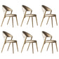 Upholstered Side Chair Nordic Style Open Back Armless Chair in Grey 6 Piece Set Gold Clearhalo 'Dining Chairs' 'Dining Tables & Seating' 'dining_chair' 'furn' 'furn_dining_chair' 'Furniture' 'Kitchen & Dining Furniture' 7143974