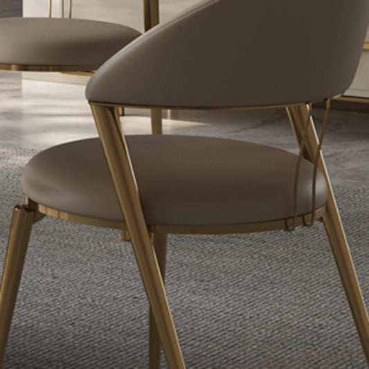 Upholstered Side Chair Nordic Style Open Back Armless Chair in Grey Clearhalo 'Dining Chairs' 'Dining Tables & Seating' 'dining_chair' 'furn' 'furn_dining_chair' 'Furniture' 'Kitchen & Dining Furniture' 7143975