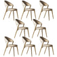 Upholstered Side Chair Nordic Style Open Back Armless Chair in Grey 8 Piece Set Gold Clearhalo 'Dining Chairs' 'Dining Tables & Seating' 'dining_chair' 'furn' 'furn_dining_chair' 'Furniture' 'Kitchen & Dining Furniture' 7143976