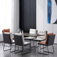 Industrial Kitchen Dining Chairs Faux Leather Side Chair with Black Legs