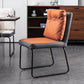 Industrial Kitchen Dining Chairs Faux Leather Side Chair with Black Legs