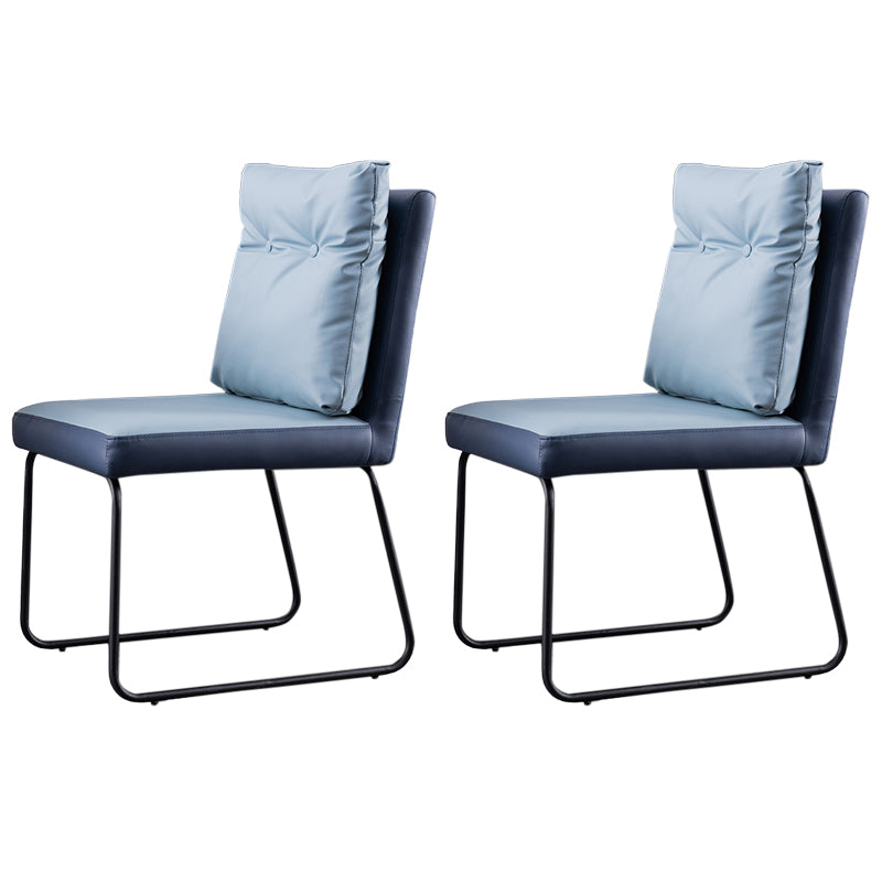 Industrial Kitchen Dining Chairs Faux Leather Side Chair with Black Legs