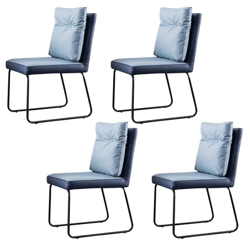 Industrial Kitchen Dining Chairs Faux Leather Side Chair with Black Legs