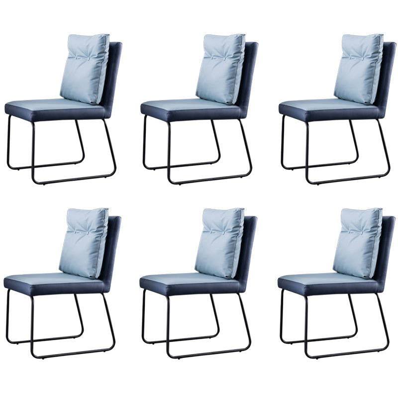 Industrial Kitchen Dining Chairs Faux Leather Side Chair with Black Legs