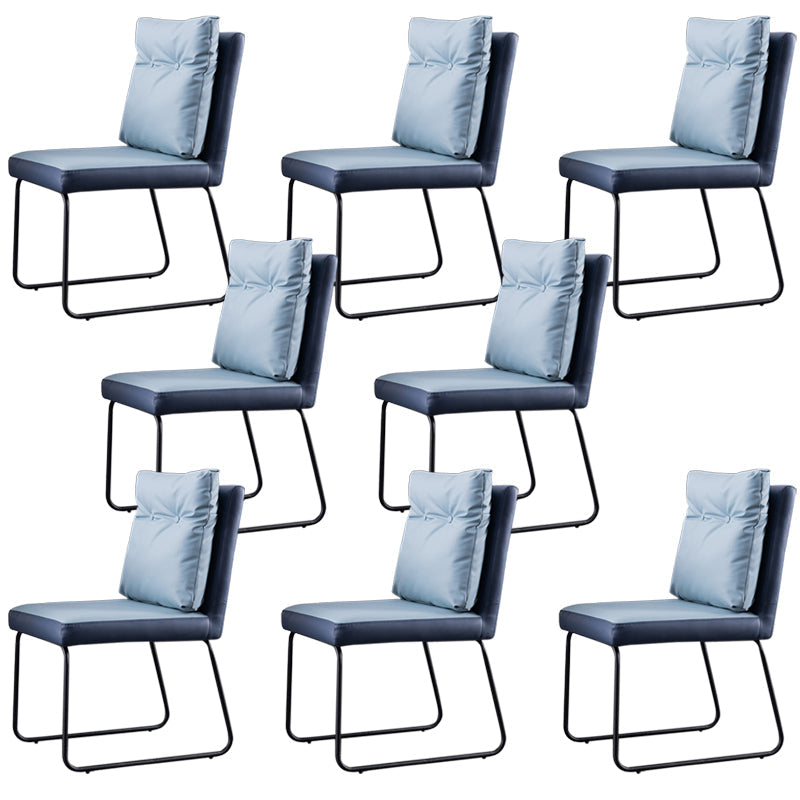 Industrial Kitchen Dining Chairs Faux Leather Side Chair with Black Legs