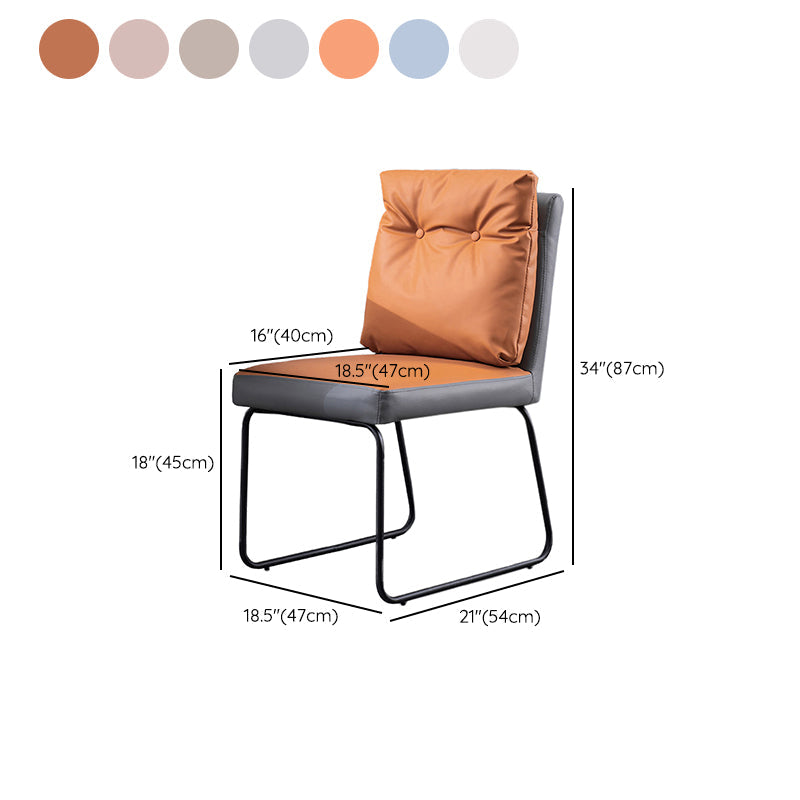 Industrial Kitchen Dining Chairs Faux Leather Side Chair with Black Legs