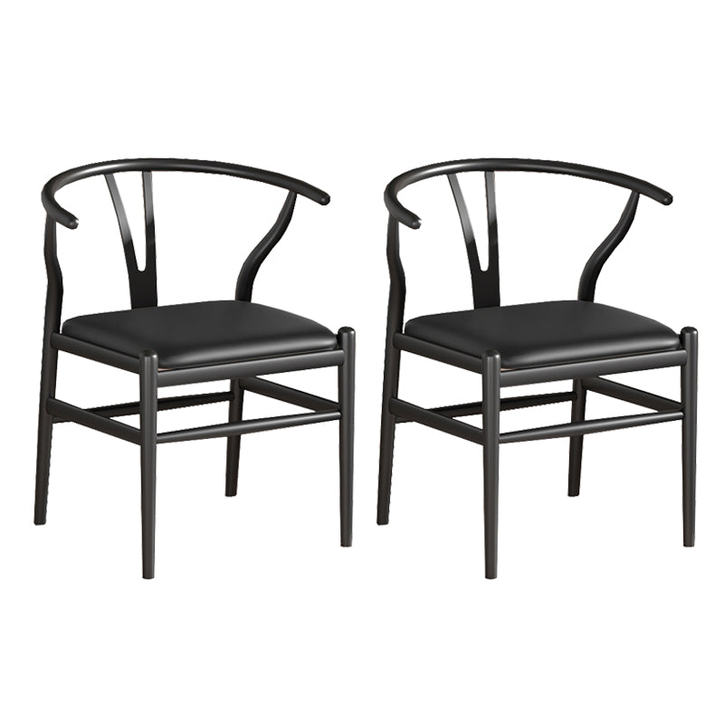 Industrial Style Dining Chairs Iron Arm Dining Chairs for Kitchen Use Black Black 2 Piece Set Clearhalo 'Dining Chairs' 'Dining Tables & Seating' 'dining_chair' 'furn' 'furn_dining_chair' 'Furniture' 'Kitchen & Dining Furniture' 7144029