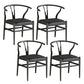 Industrial Style Dining Chairs Iron Arm Dining Chairs for Kitchen Use Black Black 4 Piece Set Clearhalo 'Dining Chairs' 'Dining Tables & Seating' 'dining_chair' 'furn' 'furn_dining_chair' 'Furniture' 'Kitchen & Dining Furniture' 7144030