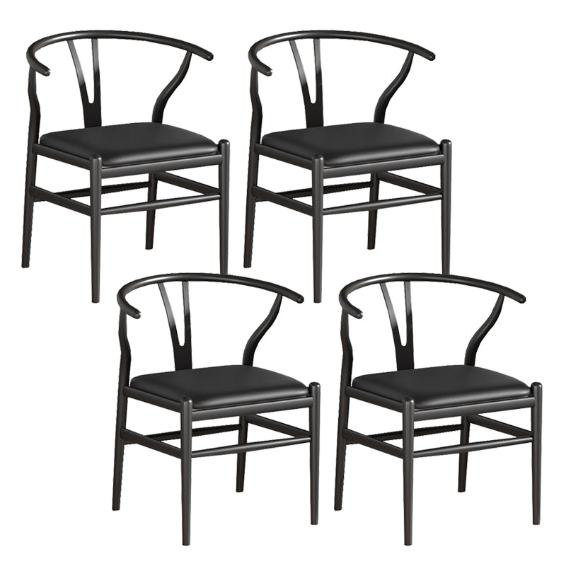 Industrial Style Dining Chairs Iron Arm Dining Chairs for Kitchen Use Black Black 4 Piece Set Clearhalo 'Dining Chairs' 'Dining Tables & Seating' 'dining_chair' 'furn' 'furn_dining_chair' 'Furniture' 'Kitchen & Dining Furniture' 7144030
