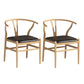 Industrial Style Dining Chairs Iron Arm Dining Chairs for Kitchen Use Light Wood Black 2 Piece Set Clearhalo 'Dining Chairs' 'Dining Tables & Seating' 'dining_chair' 'furn' 'furn_dining_chair' 'Furniture' 'Kitchen & Dining Furniture' 7144039