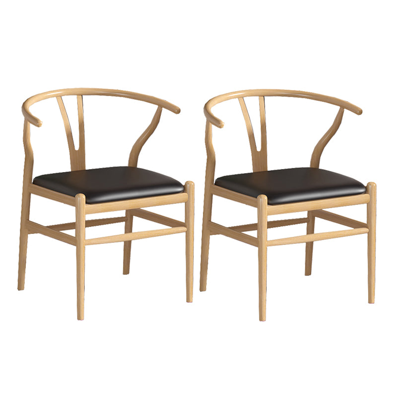 Industrial Style Dining Chairs Iron Arm Dining Chairs for Kitchen Use Light Wood Black 2 Piece Set Clearhalo 'Dining Chairs' 'Dining Tables & Seating' 'dining_chair' 'furn' 'furn_dining_chair' 'Furniture' 'Kitchen & Dining Furniture' 7144039
