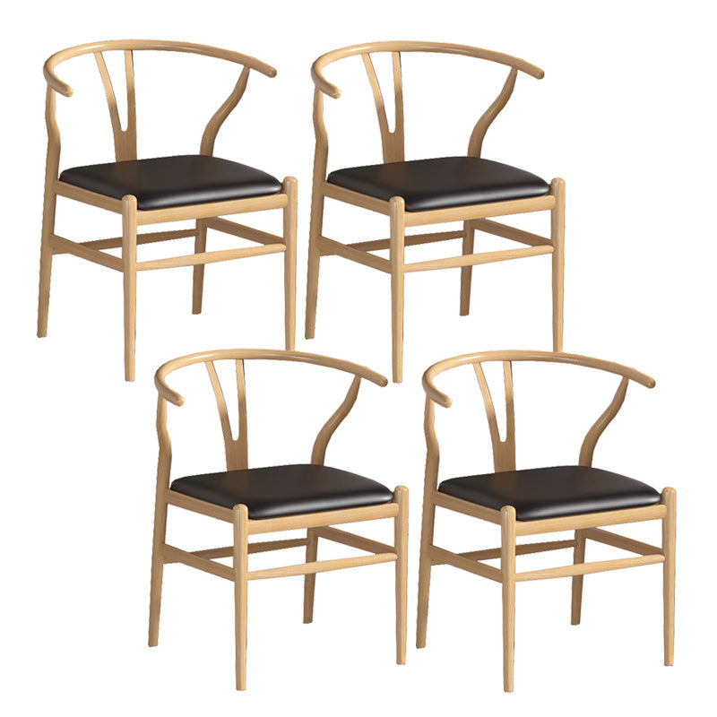 Industrial Style Dining Chairs Iron Arm Dining Chairs for Kitchen Use Light Wood Black 4 Piece Set Clearhalo 'Dining Chairs' 'Dining Tables & Seating' 'dining_chair' 'furn' 'furn_dining_chair' 'Furniture' 'Kitchen & Dining Furniture' 7144041