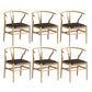 Industrial Style Dining Chairs Iron Arm Dining Chairs for Kitchen Use Light Wood Black 6 Piece Set Clearhalo 'Dining Chairs' 'Dining Tables & Seating' 'dining_chair' 'furn' 'furn_dining_chair' 'Furniture' 'Kitchen & Dining Furniture' 7144042