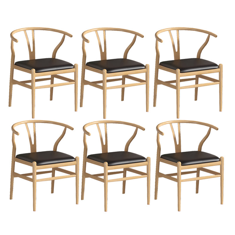 Industrial Style Dining Chairs Iron Arm Dining Chairs for Kitchen Use Light Wood Black 6 Piece Set Clearhalo 'Dining Chairs' 'Dining Tables & Seating' 'dining_chair' 'furn' 'furn_dining_chair' 'Furniture' 'Kitchen & Dining Furniture' 7144042