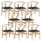 Industrial Style Dining Chairs Iron Arm Dining Chairs for Kitchen Use Light Wood Black 8 Piece Set Clearhalo 'Dining Chairs' 'Dining Tables & Seating' 'dining_chair' 'furn' 'furn_dining_chair' 'Furniture' 'Kitchen & Dining Furniture' 7144044