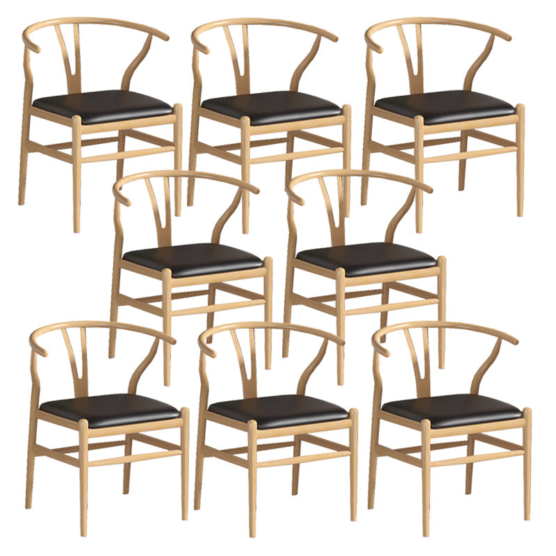 Industrial Style Dining Chairs Iron Arm Dining Chairs for Kitchen Use Light Wood Black 8 Piece Set Clearhalo 'Dining Chairs' 'Dining Tables & Seating' 'dining_chair' 'furn' 'furn_dining_chair' 'Furniture' 'Kitchen & Dining Furniture' 7144044