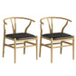 Industrial Style Dining Chairs Iron Arm Dining Chairs for Kitchen Use Natural Black 2 Piece Set Clearhalo 'Dining Chairs' 'Dining Tables & Seating' 'dining_chair' 'furn' 'furn_dining_chair' 'Furniture' 'Kitchen & Dining Furniture' 7144047