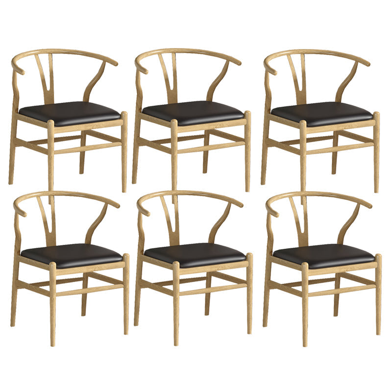 Industrial Style Dining Chairs Iron Arm Dining Chairs for Kitchen Use Natural Black 6 Piece Set Clearhalo 'Dining Chairs' 'Dining Tables & Seating' 'dining_chair' 'furn' 'furn_dining_chair' 'Furniture' 'Kitchen & Dining Furniture' 7144049