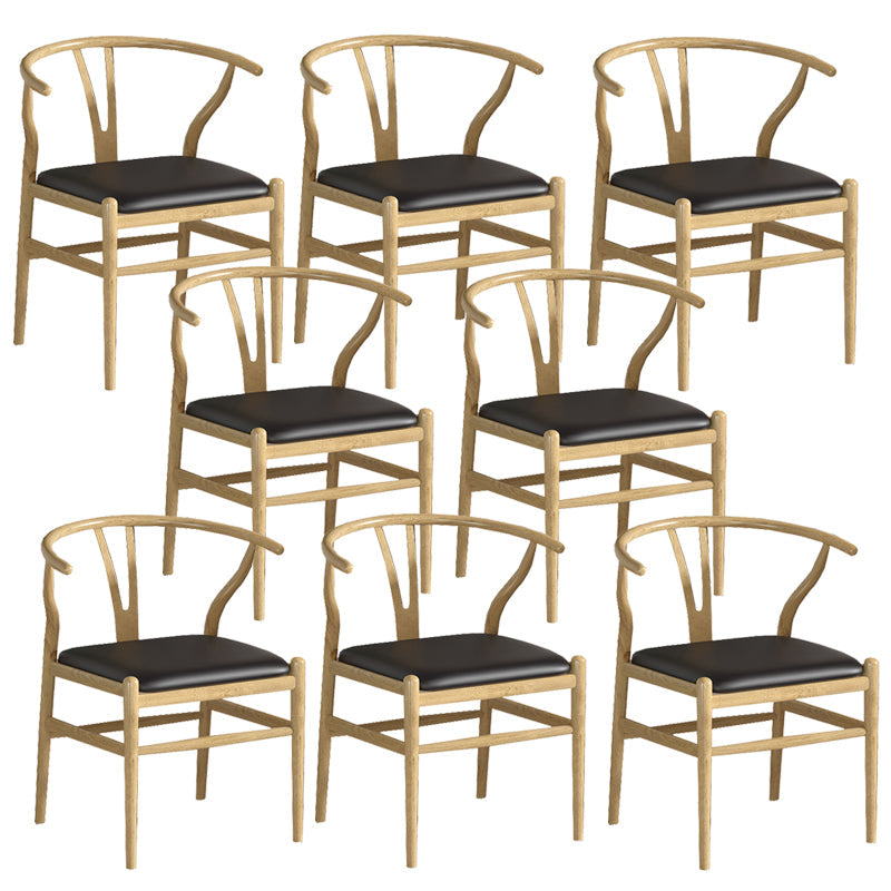 Industrial Style Dining Chairs Iron Arm Dining Chairs for Kitchen Use Natural Black 8 Piece Set Clearhalo 'Dining Chairs' 'Dining Tables & Seating' 'dining_chair' 'furn' 'furn_dining_chair' 'Furniture' 'Kitchen & Dining Furniture' 7144050