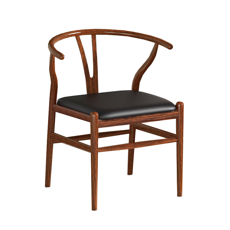 Industrial Style Dining Chairs Iron Arm Dining Chairs for Kitchen Use Walnut Black 1 Piece Clearhalo 'Dining Chairs' 'Dining Tables & Seating' 'dining_chair' 'furn' 'furn_dining_chair' 'Furniture' 'Kitchen & Dining Furniture' 7144051