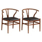 Industrial Style Dining Chairs Iron Arm Dining Chairs for Kitchen Use Walnut Black 2 Piece Set Clearhalo 'Dining Chairs' 'Dining Tables & Seating' 'dining_chair' 'furn' 'furn_dining_chair' 'Furniture' 'Kitchen & Dining Furniture' 7144052